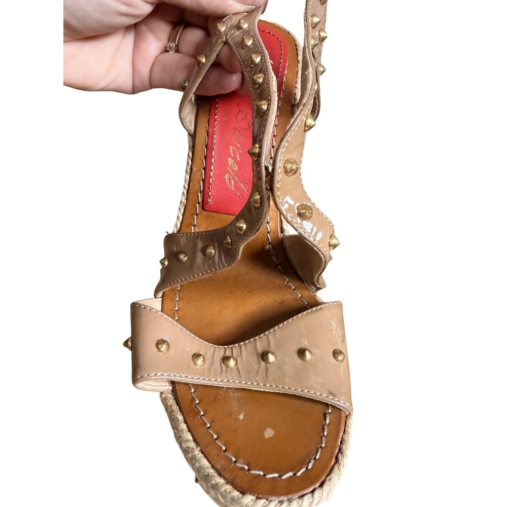 Beverly Feldman Love & Desire Sandals Sz 10 Studded Espadrille Heels Spain - Picture 11 of 16